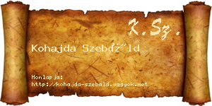 Kohajda Szebáld névjegykártya